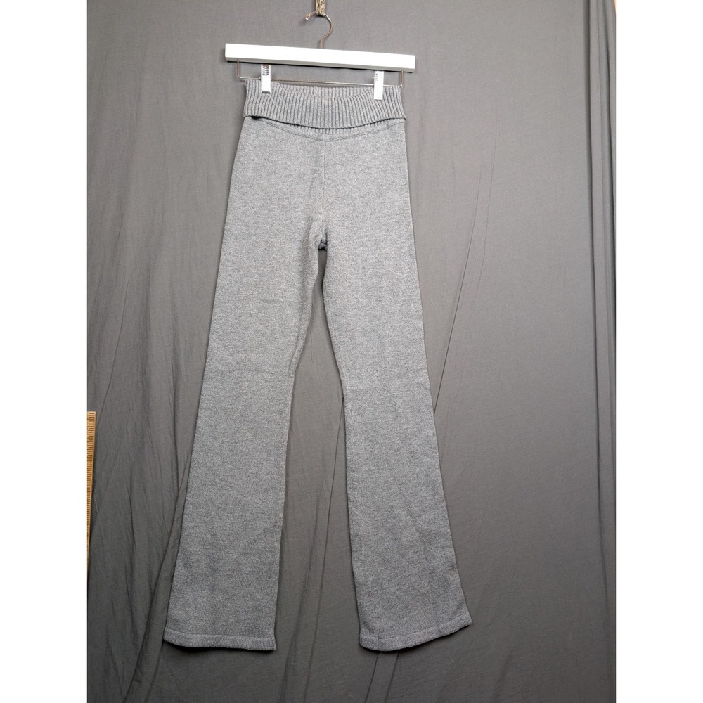 Aeropostale Womens Gray Knit Flare Leg Lounge Pants Size Small High Rise 3225